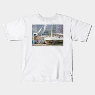 Drydock, Gloucester by Childe Hassam Kids T-Shirt